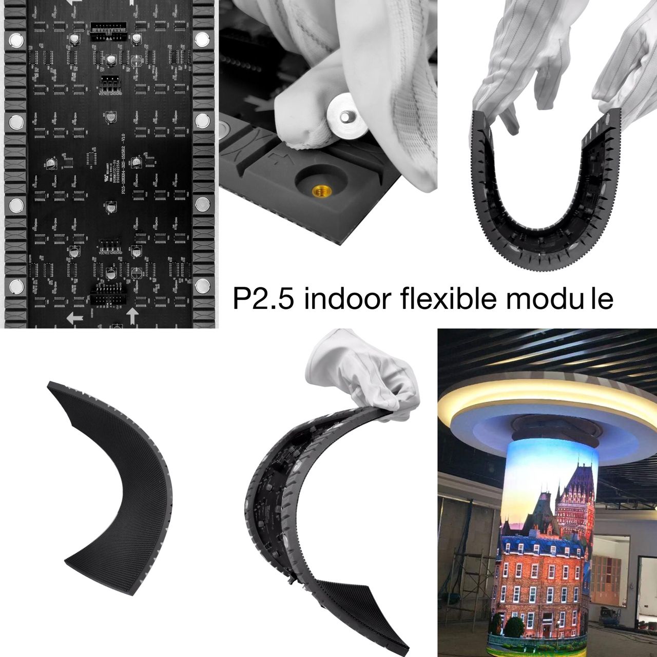 p2.5 led flexível p1.5 display led macio