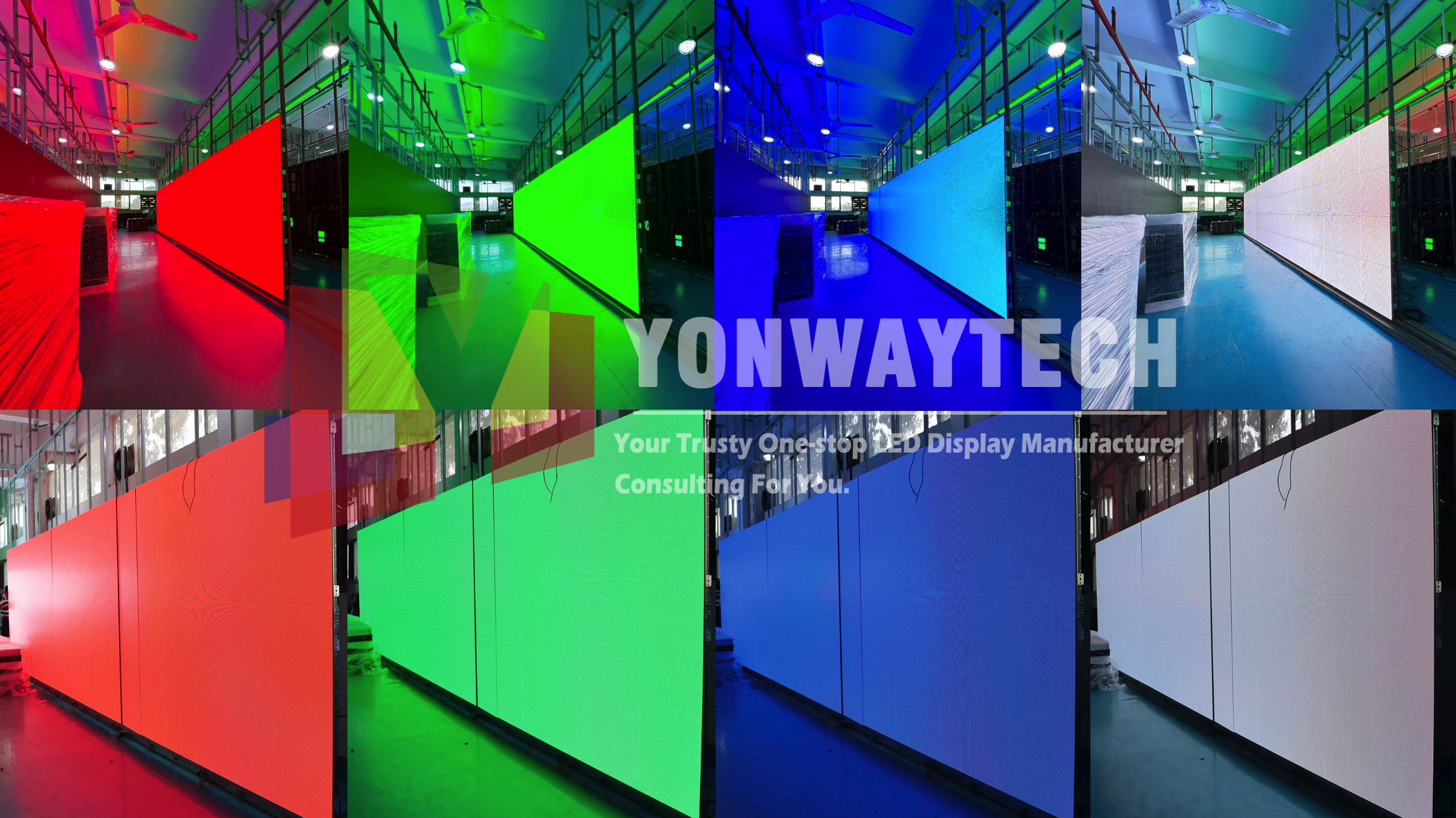 50sqm នៅខាងក្រៅ p3.91 led display RGBW aging test