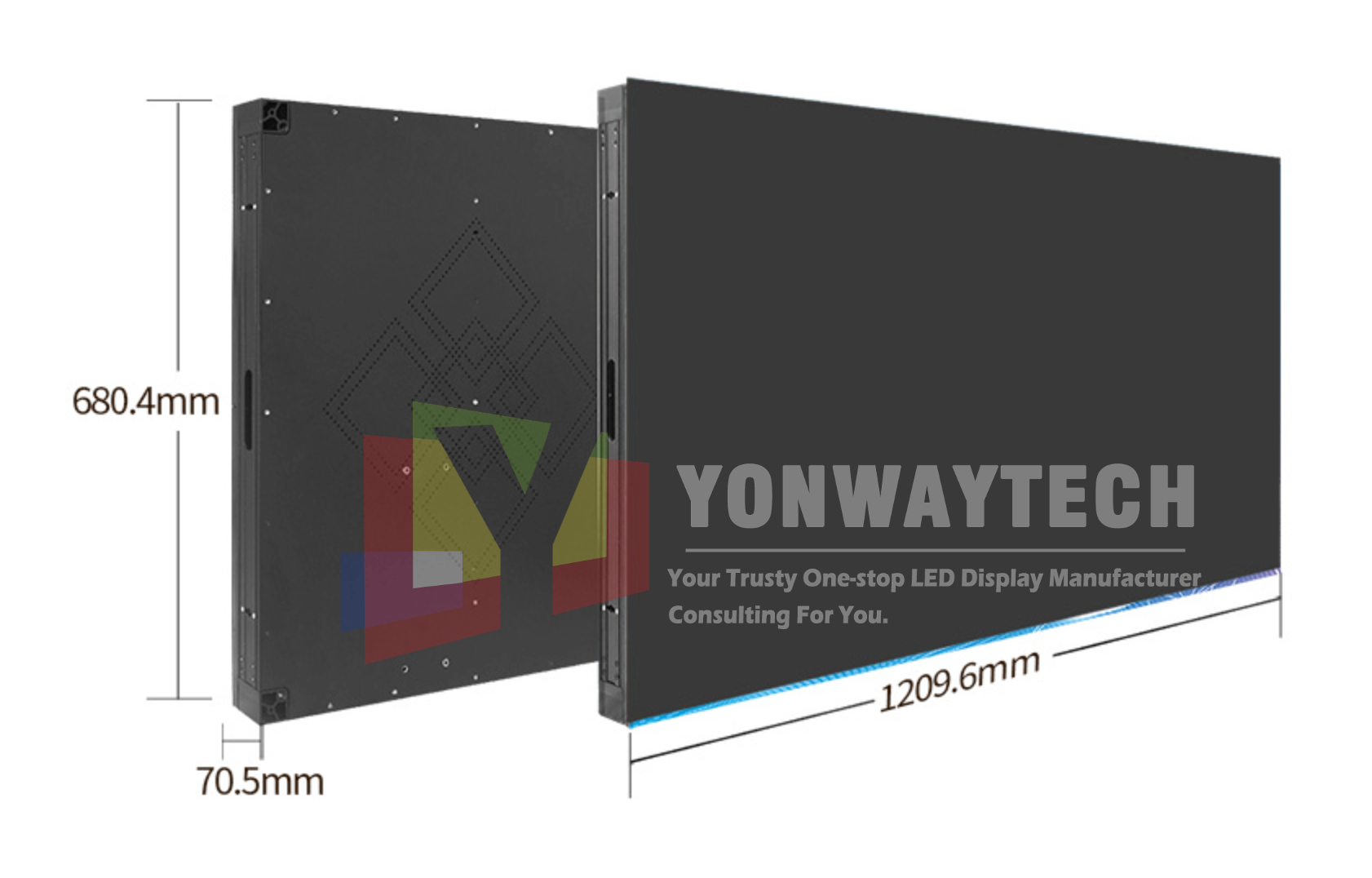 55 инчен LED дисплеј 1209.6mmx680.4mmx70mm