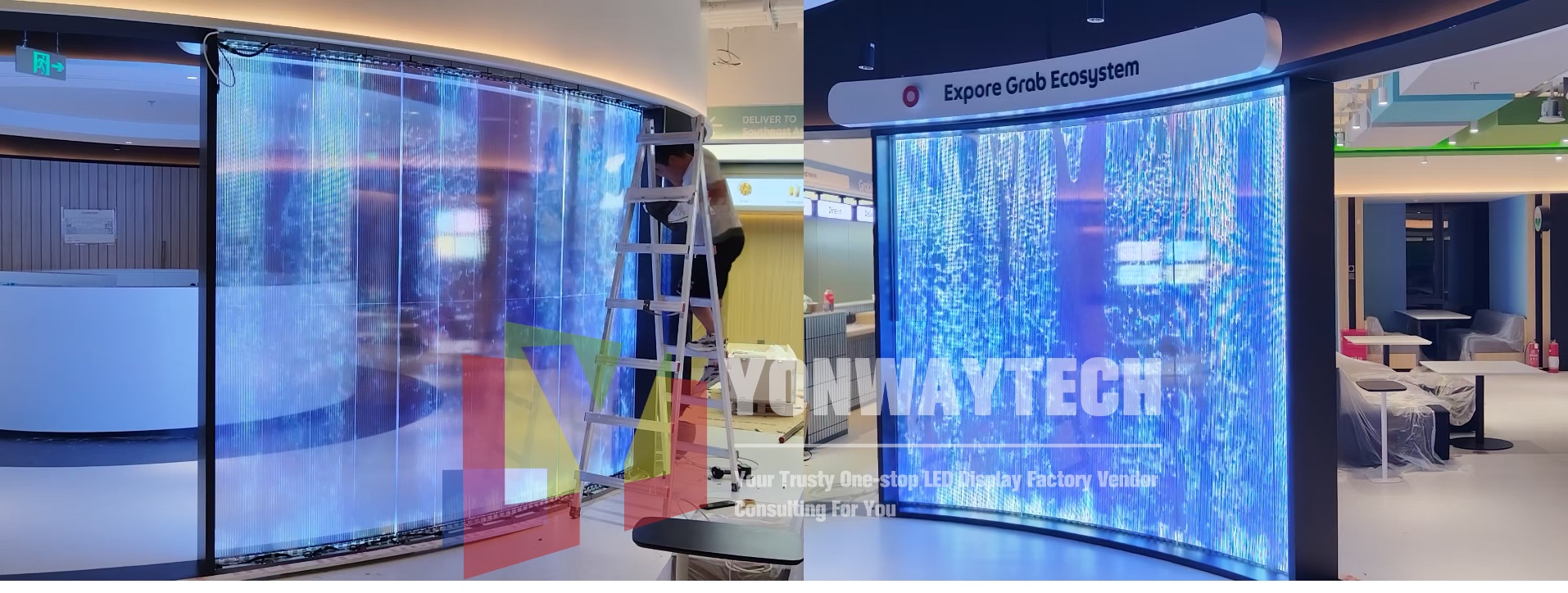 Adhesive Film LED Screen P4 P5 P6 P8 P10 P16 Bendable Light Weight LED Display