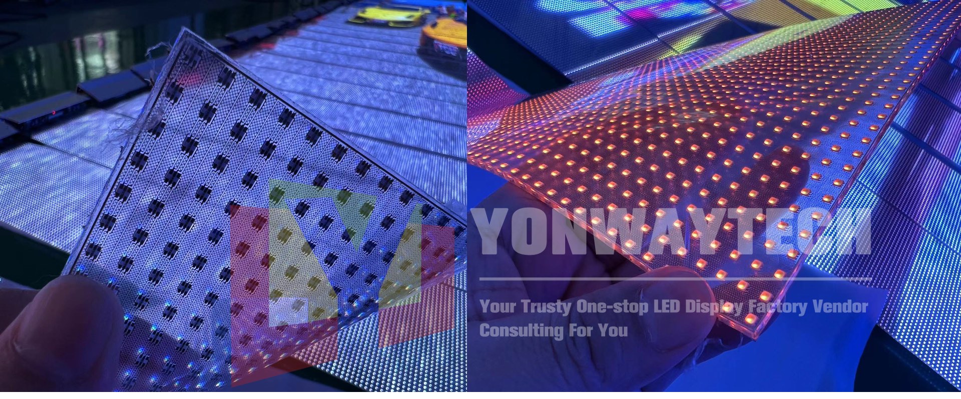Adhesive Film Transprent LED Screen P4 P5 P6 P8 P10 Bendable Light Weight LED Display