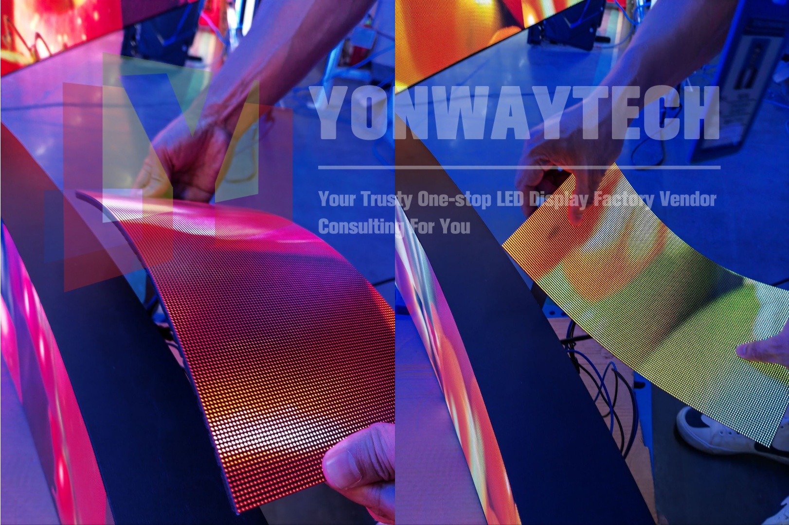GOB P1.2 P1.5 P1.8 P2 Flexible LED Display 320x160mm