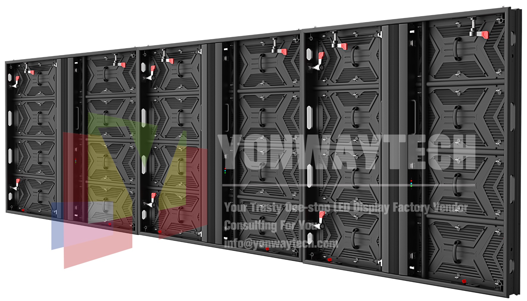 จอแสดงผล LED Squared กลางแจ้งน้ำหนักเบา 1,000x1000mmx83 IP65