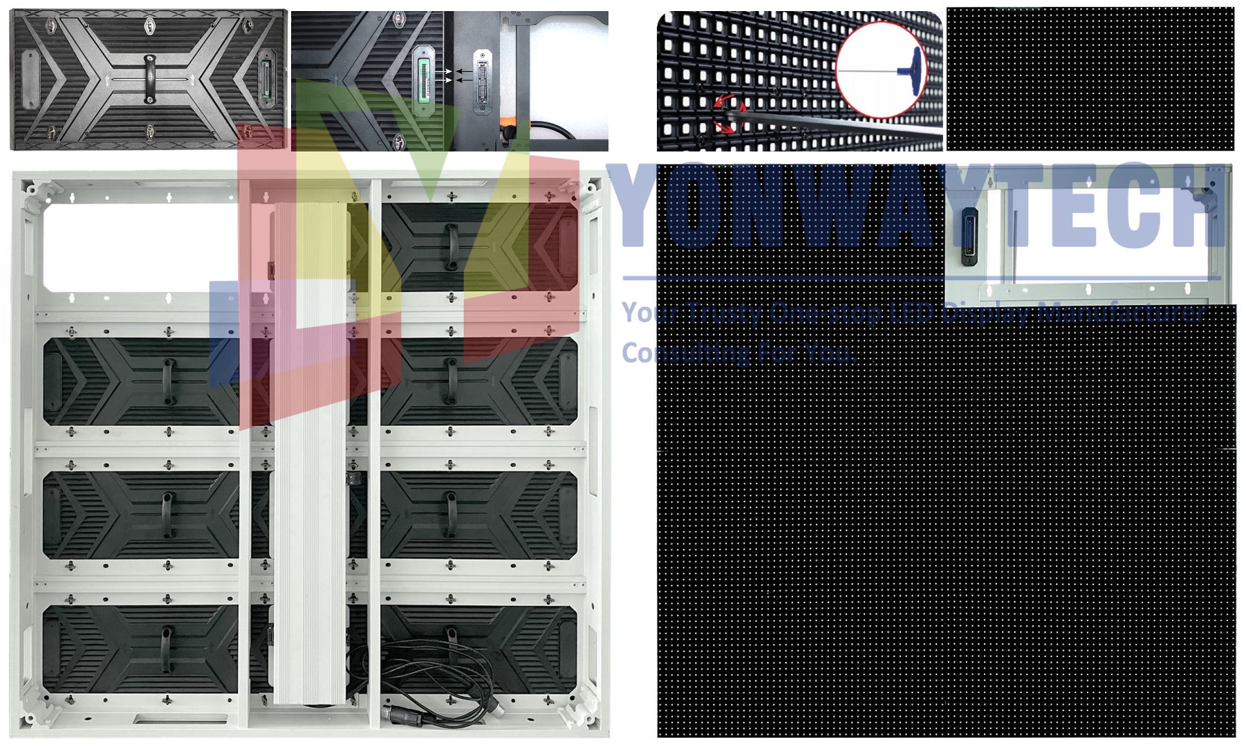 Buitelug vierkantige ligte gewig 1000x1000x83 Voor Agter Dubbele diens LED-skerm