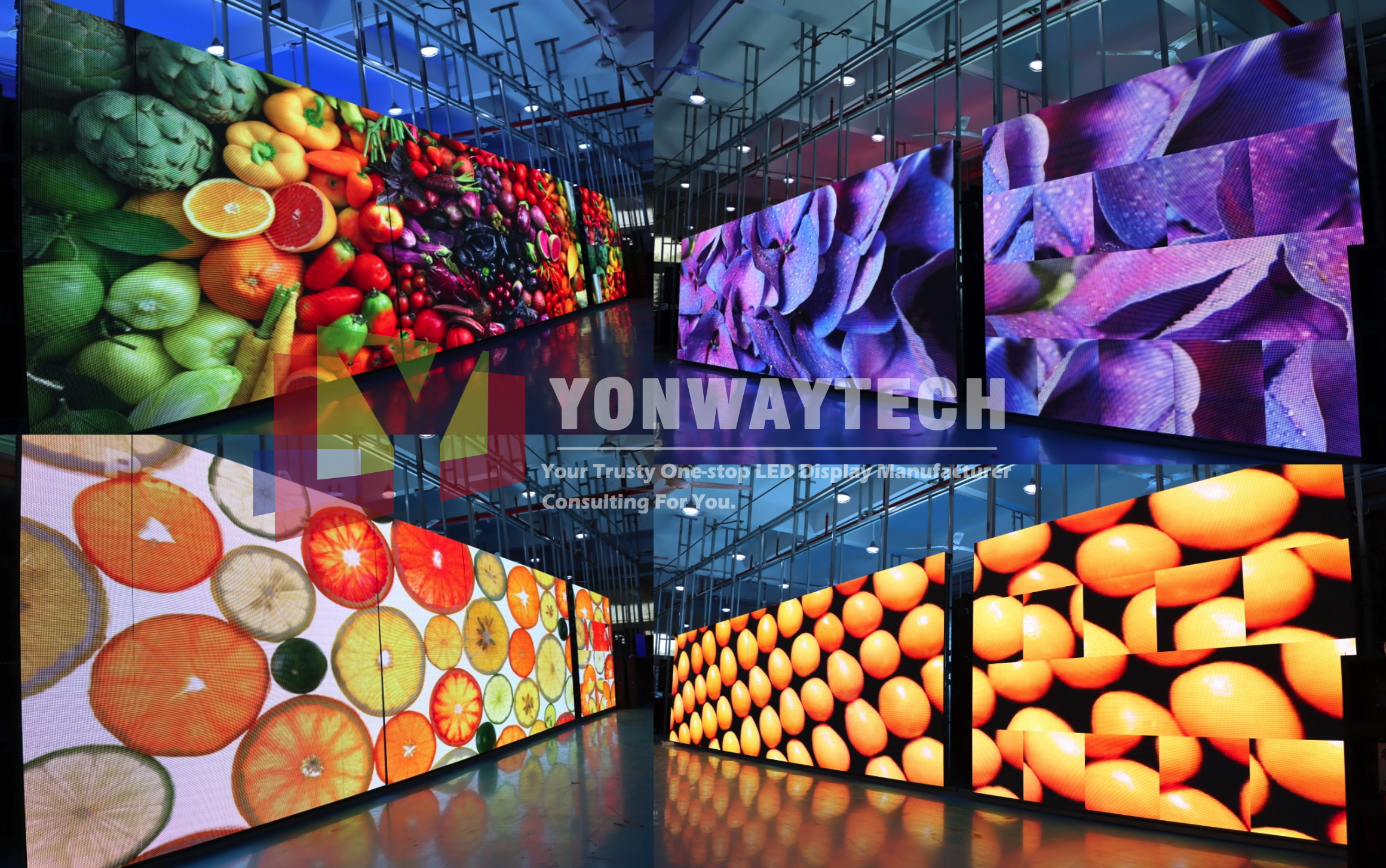 Telão LED de palco para eventos de concertos Igreja Telão LED P3.91 P4.81 Fábrica Yonwaytech Shenzhen