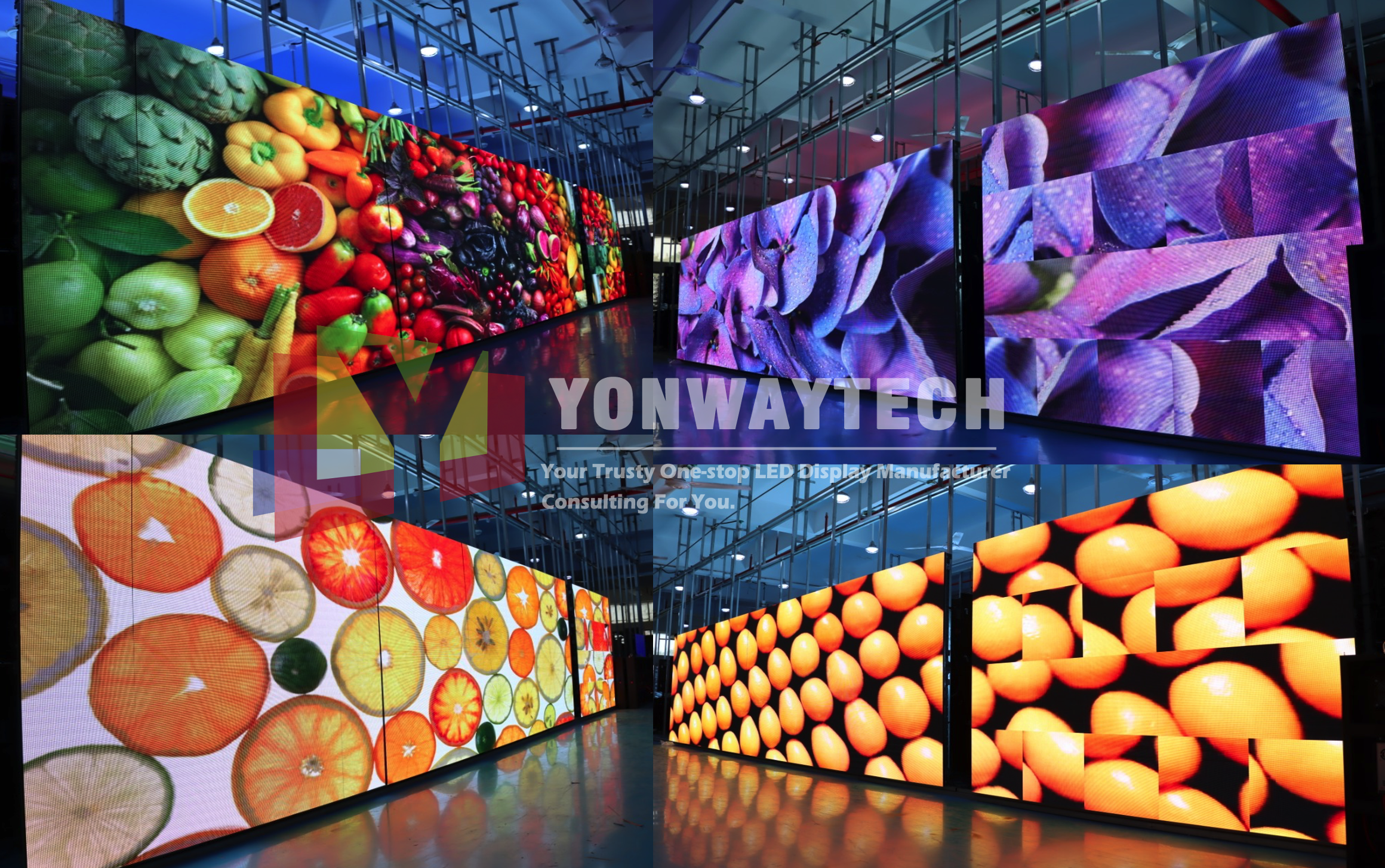 Theem LED Zaub Lub Koom Txoos Concert Event LED Screen P3.91 P4.81 Hoobkas Yonwaytech Shenzhen