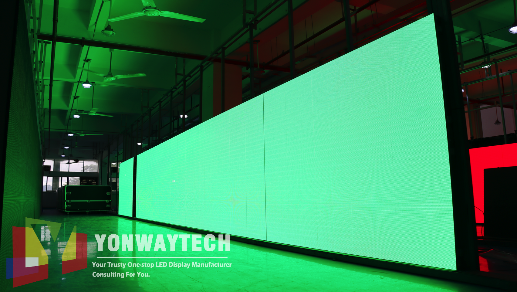 Yonwaytech P3.91 250mm 500mm 1000mm ការជួលក្រៅផ្ទះថេរ led display stage concert church event test color GREEN