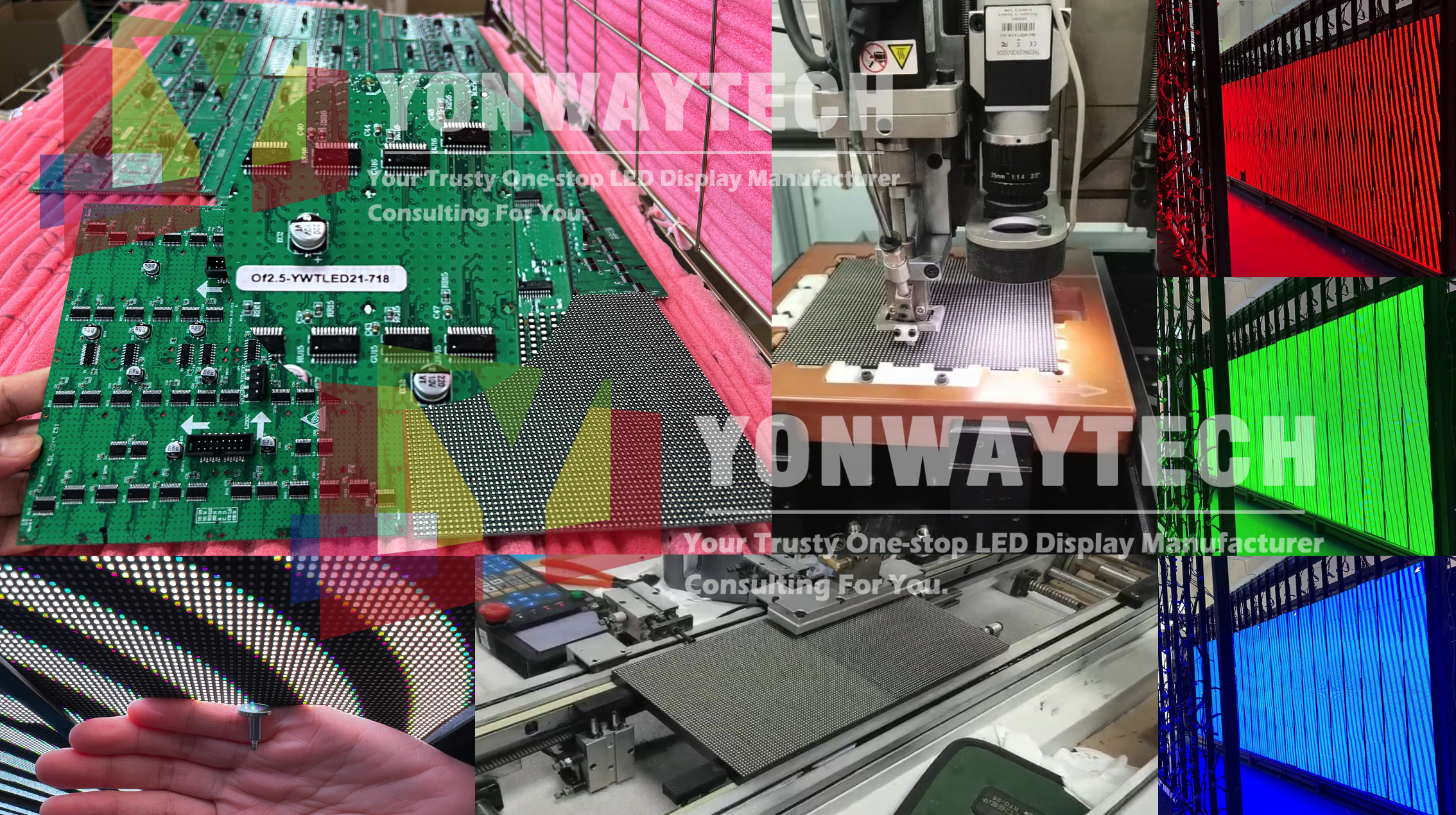 Yonwaytech outdoor HD p2.5 160mmx160mm dipimpin modul tampilan topeng gluing pabrik tahan banyu