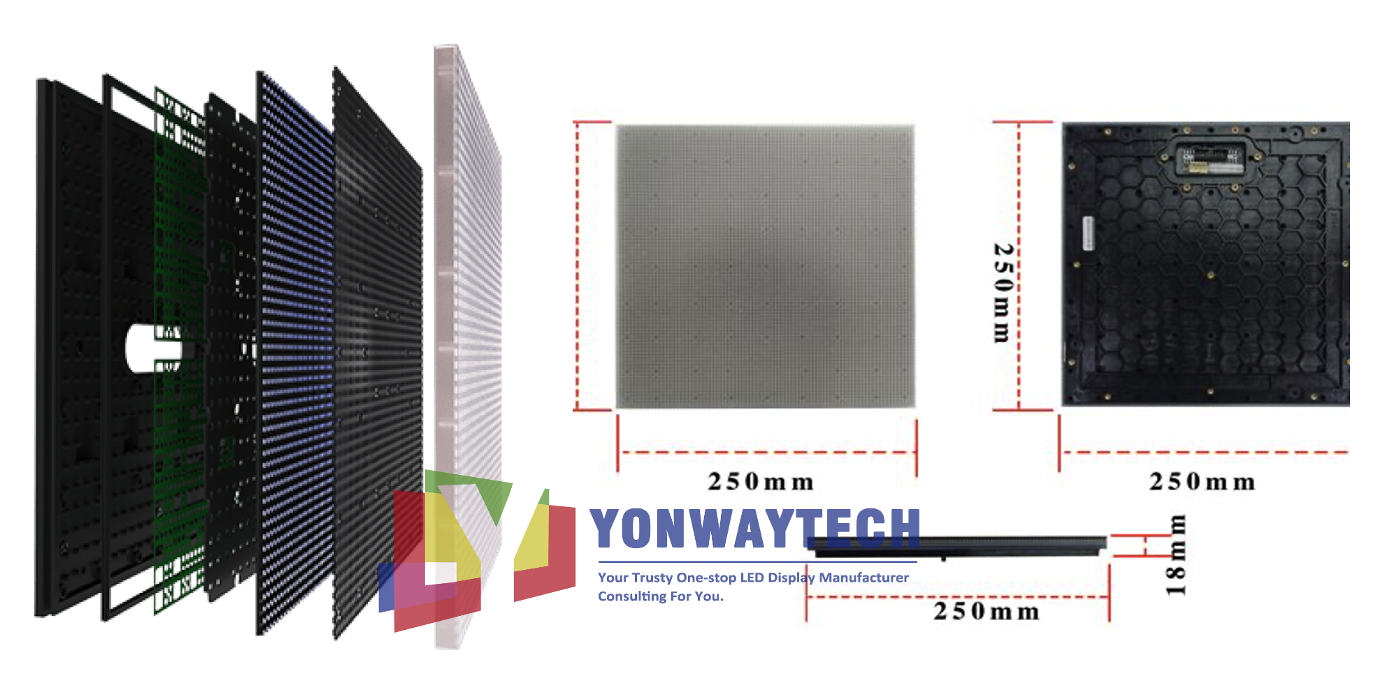 LED pem teb zaub module IP65 seev cev coj screen