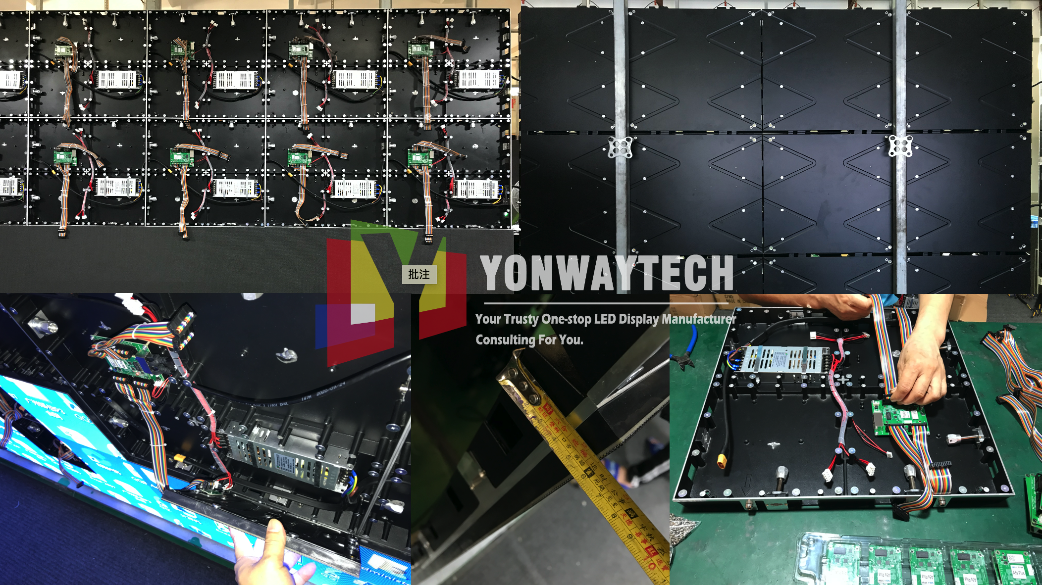 p1.95mm p2.5 500mm 750mm 1000mm display led fixo interno hd tela led yonwaytech shenzhen melhor display led fábrica